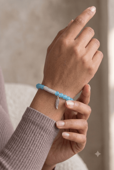 Aqua Dreamcatcher Crystal Stretch Bracelet