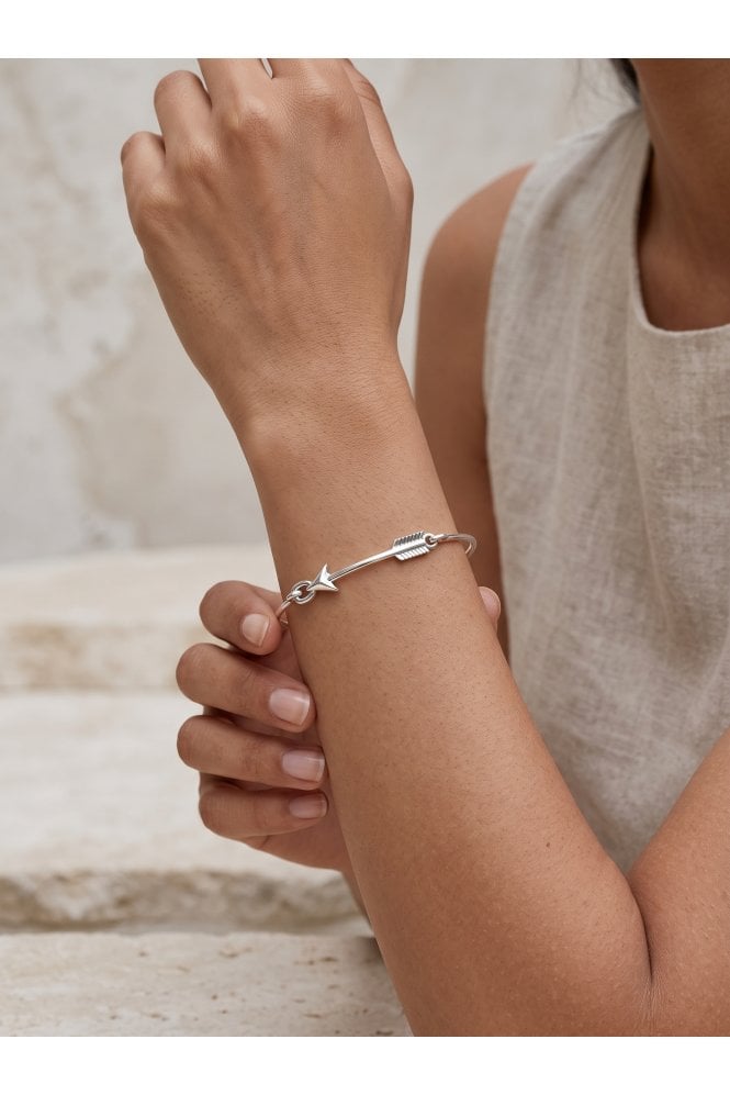 Majique London Arrow Edge Silver Wire Bracelet
