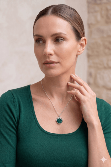 Azure Druzy Pendant Chain Necklace