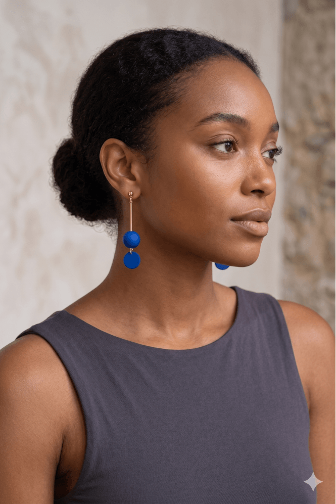 Majique London Bead & Coin Gold Bar Drop Earrings