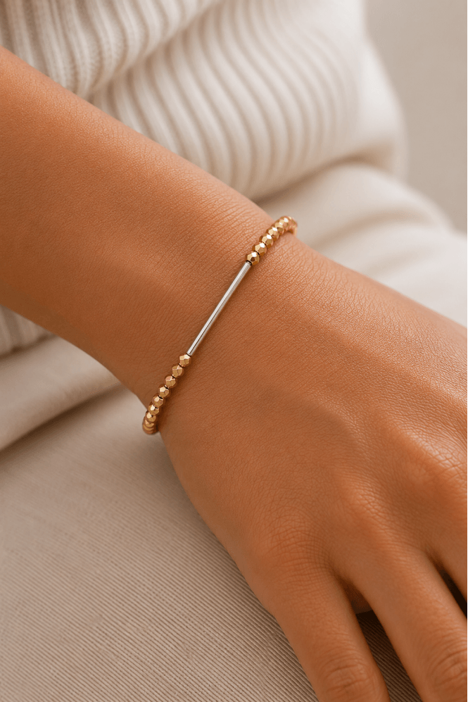 Majique London Beaded Luxe Bar Bracelet