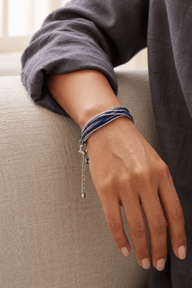 Majique London Blue Glow Multi Chain Bracelet