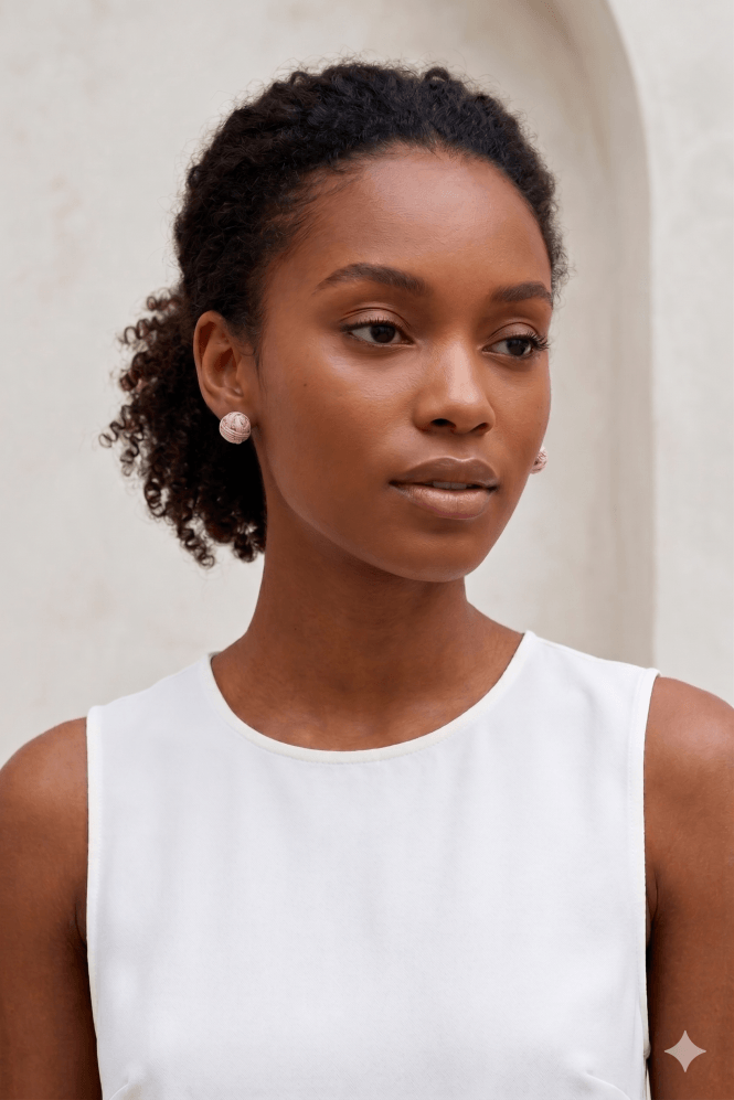 Majique London Blush & Cream Rubber Stud Earring
