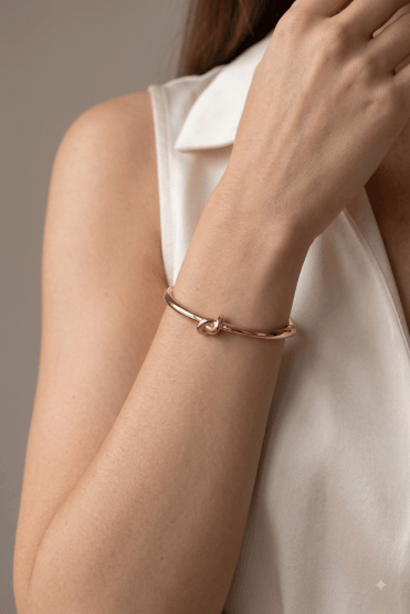 Blush Knot Rose Gold Bangle