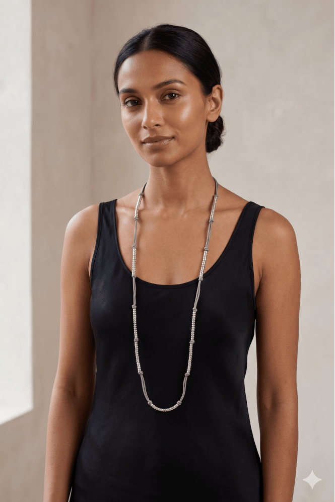Majique London Boho Chic Beaded Cord Necklace