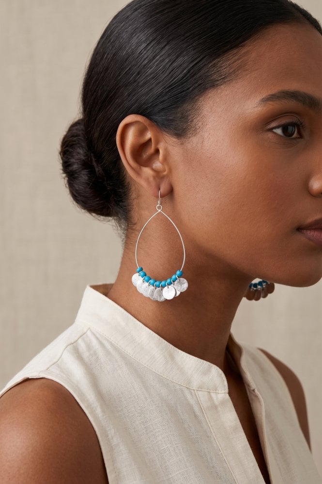Majique London Boho Disc Drop Earring