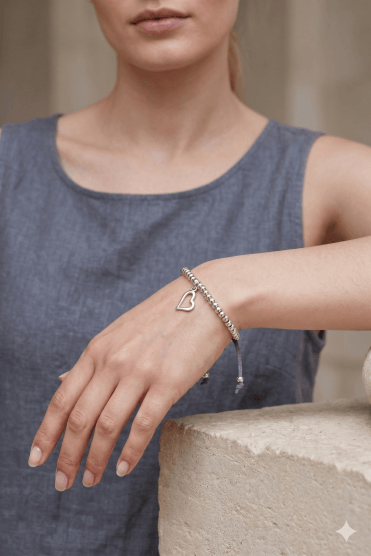 Boho Heart Beaded Suede Bracelet