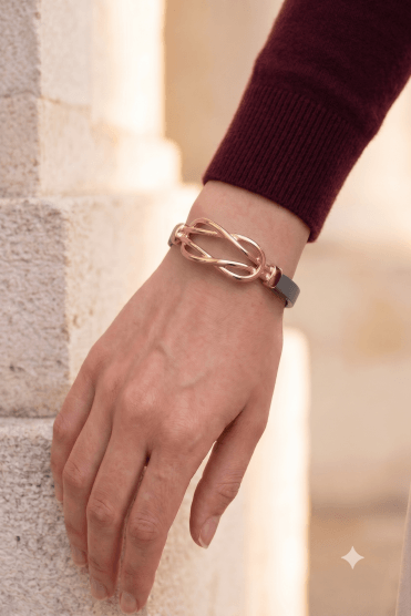 Boho Knot Wide Leather Bracelet