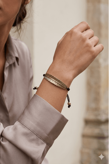 Boho Leaf Cord Bracelet