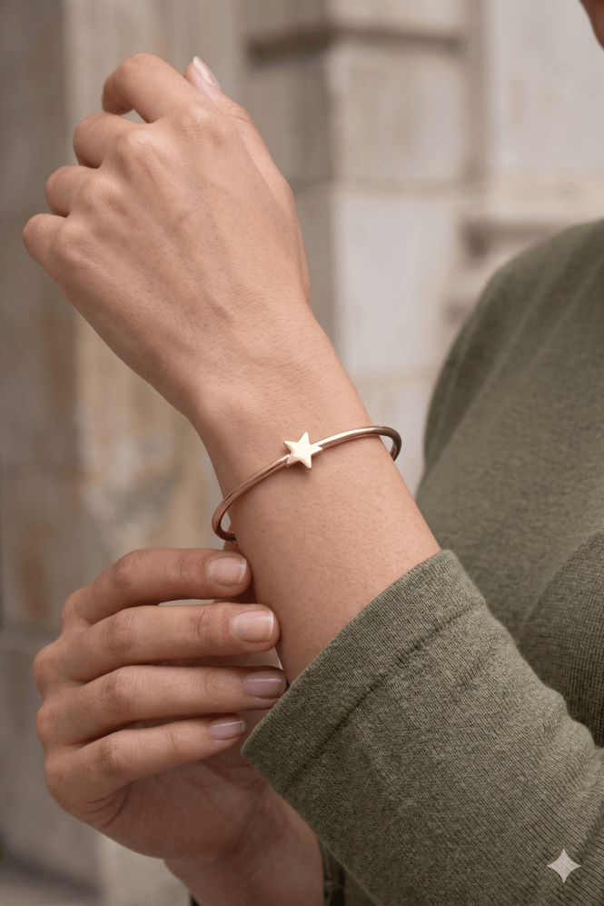 Majique London Celestial Chic Fusion Wire Bangle With Star