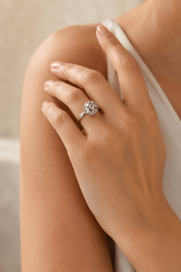 Celestial Crystal Orb Drop Ring