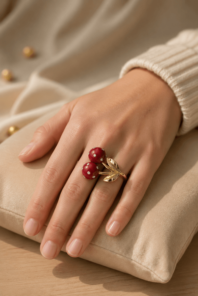 Majique London Cherry Pop Luxe Ring