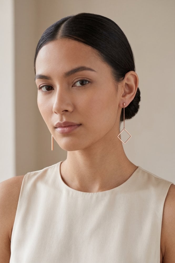 Majique London Chic Bar Diamond Drop Earring