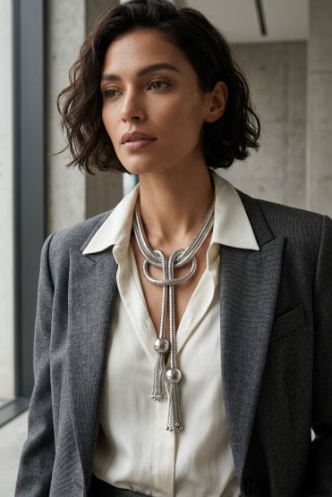 Chic Bow & Tassel Necklace