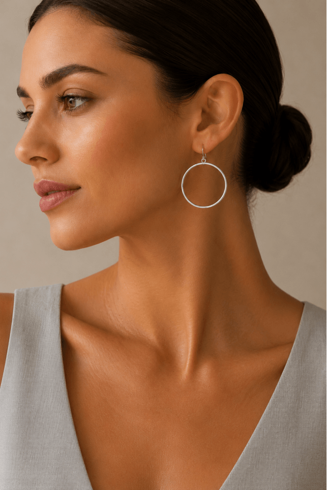 Majique London Chic Circle Hoop Earring