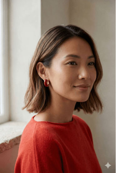 Chic Fusion Elegance Hinge Earring With Enamel Accent