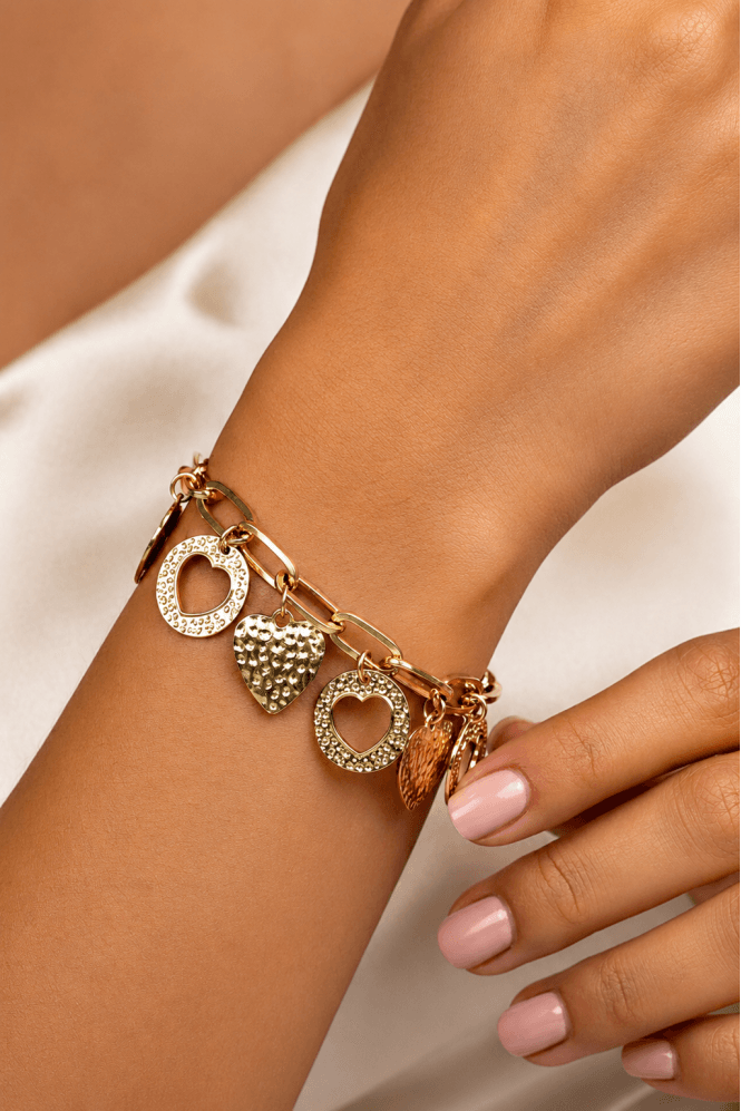 Majique London Chic Heart Link Bracelet