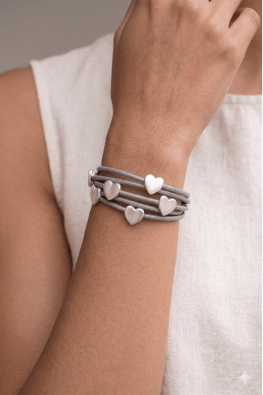 Chic Heart Stack Bracelet