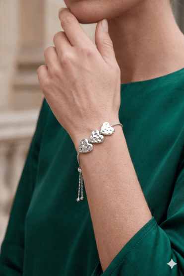 Chic Heart Trio Drawstring Bracelet