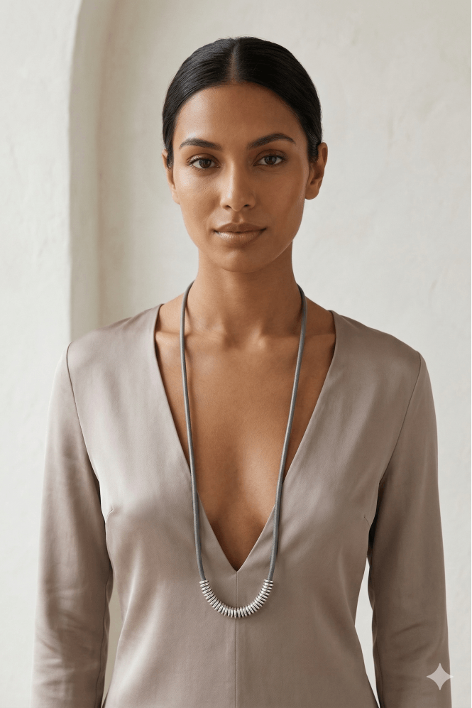 Majique London Chic Magnetic Hoop Leather Necklace