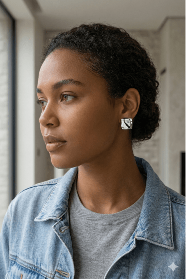 Chic Modern Luxe Large Square Stud Earring