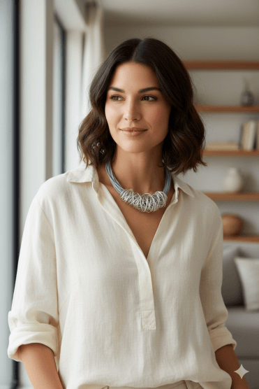 Chic Multi Strand Leather Magnetic Necklace With Twisted Wire