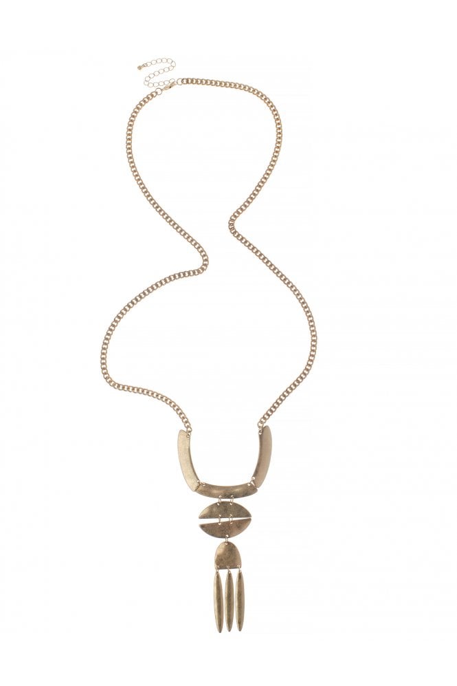 Majique London Chic Oval Drop Link Necklace