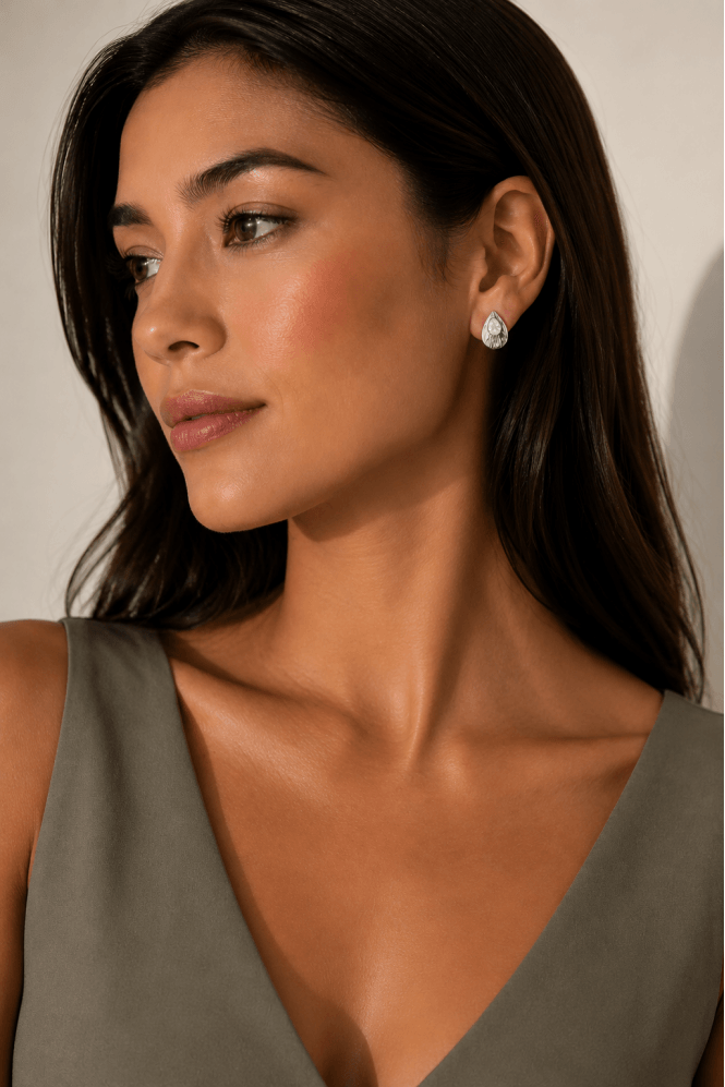 Majique London Chic Radiance Teardrop Earring With Crystal Rhinestones