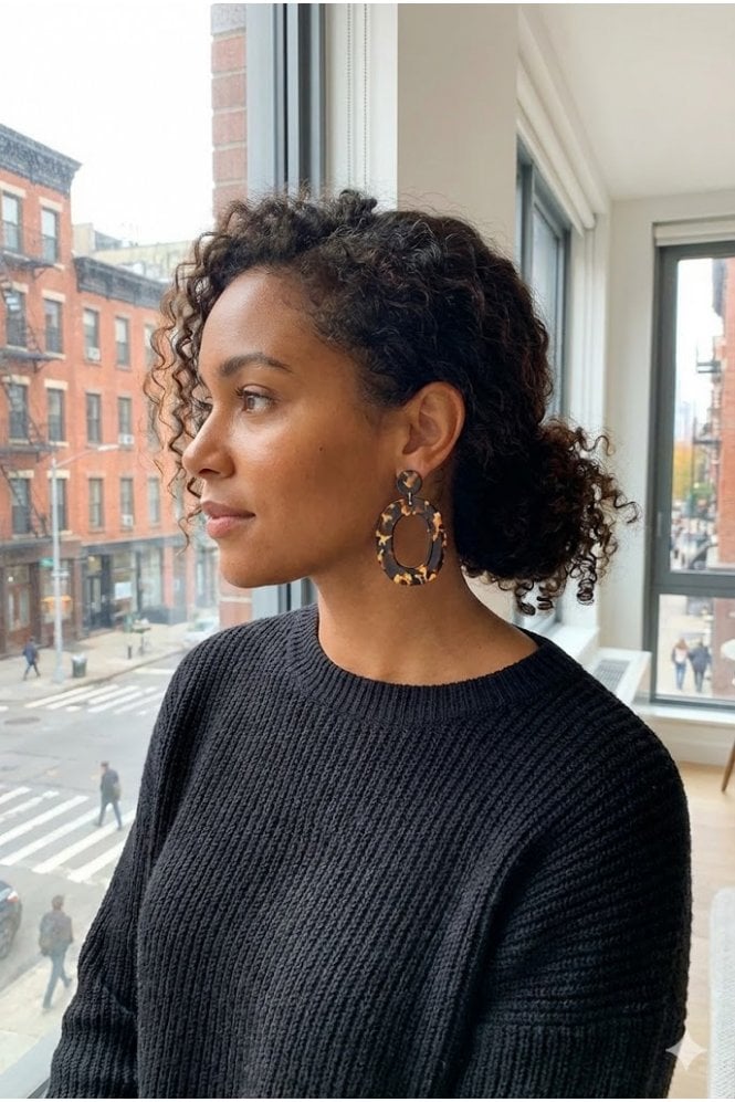 Majique London Chic Round Acrylic Drop Earrings