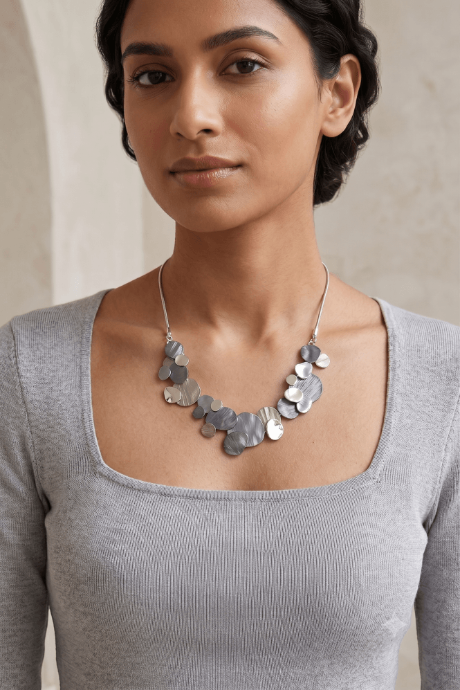 Majique London Chic Serpent Chain Necklace With Multihued Coins
