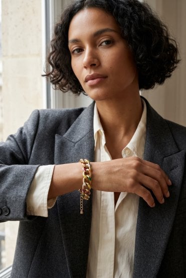 Chroma Luxe Flat Link Chain Drop Bracelet