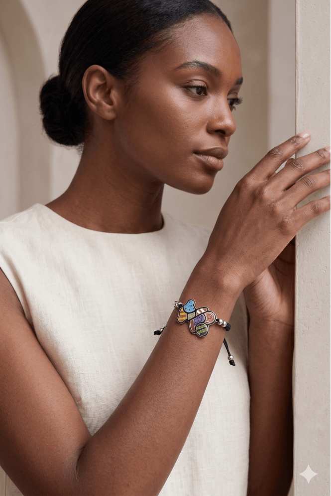 Majique London Colourful Teddy Bear Bracelet