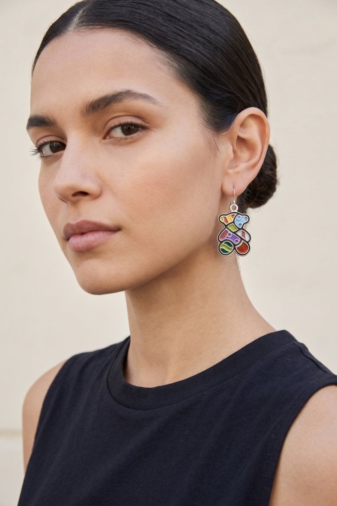 Majique London Colourful Teddy Drop Earring