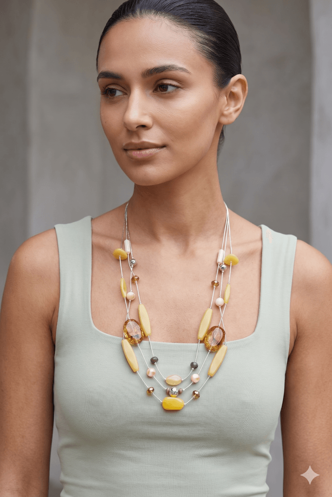 Majique London Cosmo Chic Triple Strand Necklace