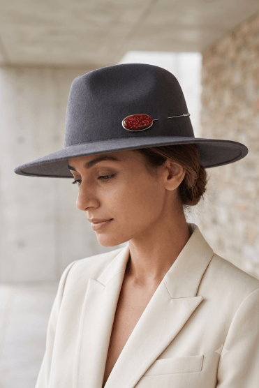 Crimson Elegance Ceramic Hatpin