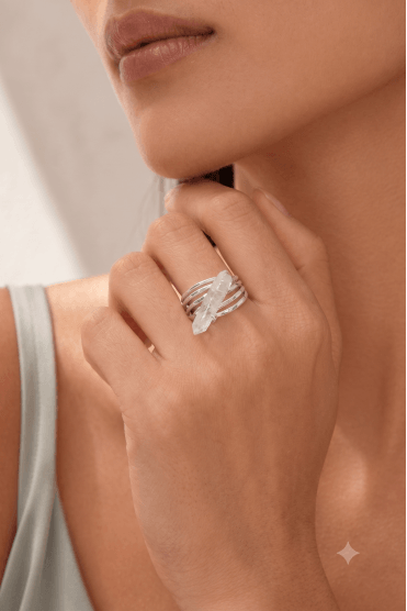 Crystal Bar Spring Ring
