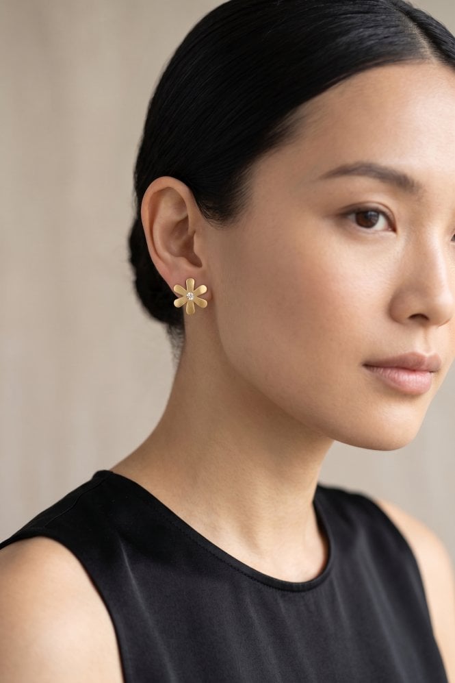 Majique London Crystal Bloom Daisy Earring