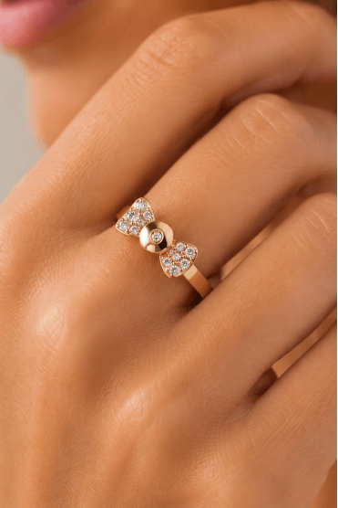 Crystal Bow Bling Ring