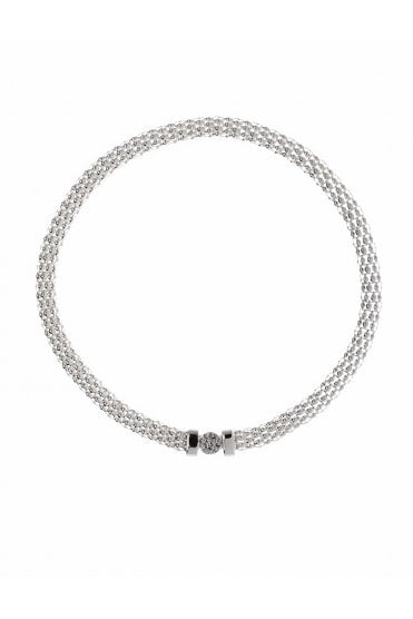 Crystal Clasp Mesh Chain Necklace