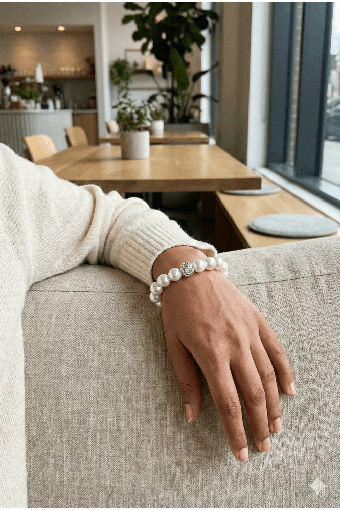 Majique London Crystal Elegance Pearl Bracelet