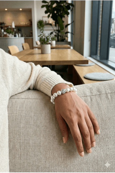 Crystal Elegance Pearl Bracelet