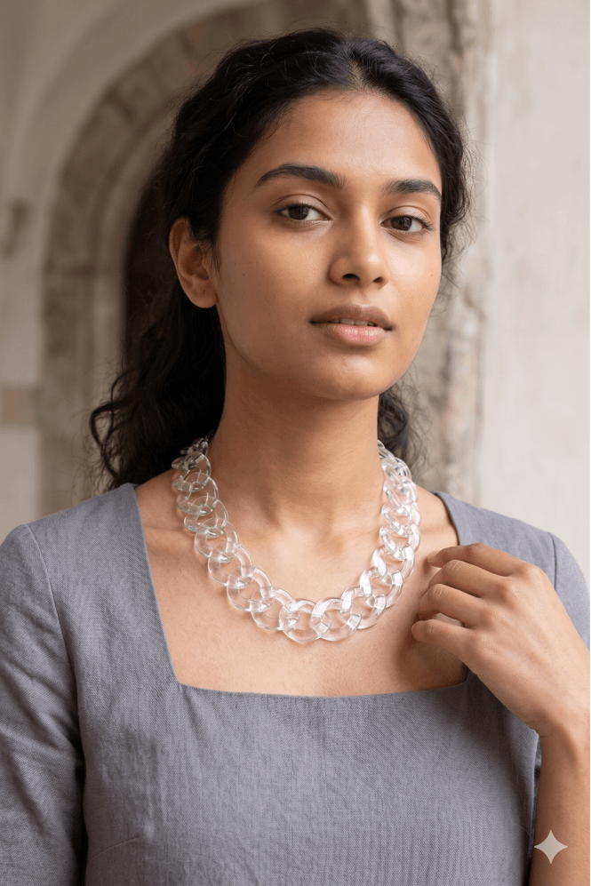 Majique London Crystal Glow Gold Necklace