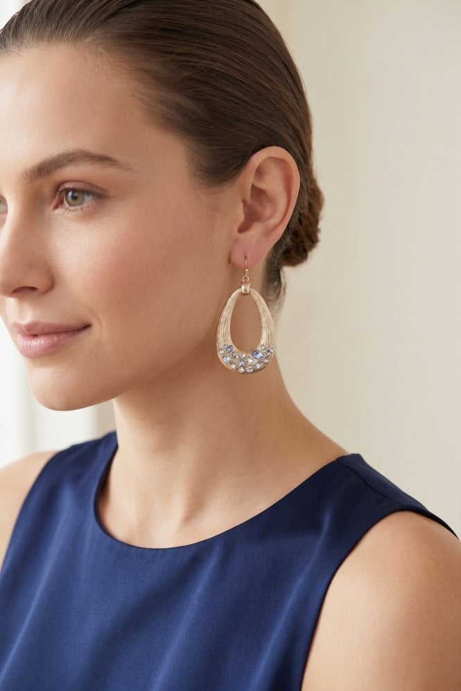 Majique London Crystal Glow Tear Drop Earring