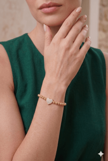 Crystal Heart Glow Stretch Bracelet