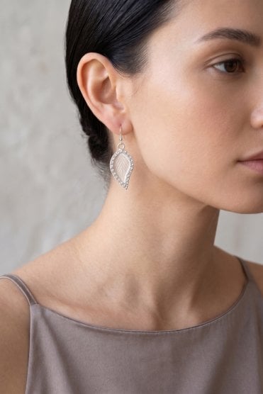 Crystal Leaf Filigree Earring