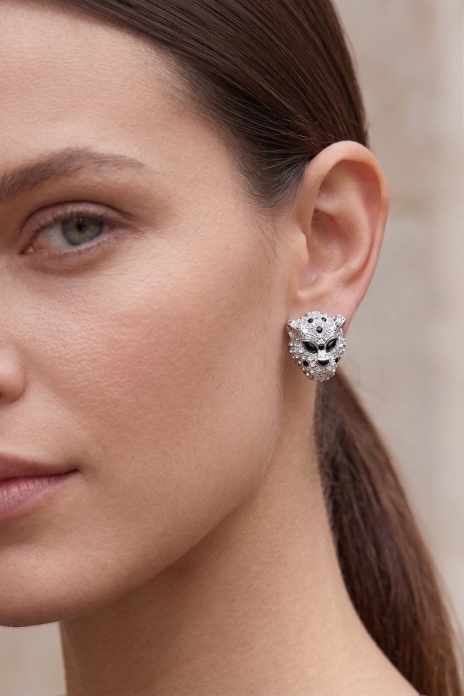 Majique London Crystal Leopard Stud Earring