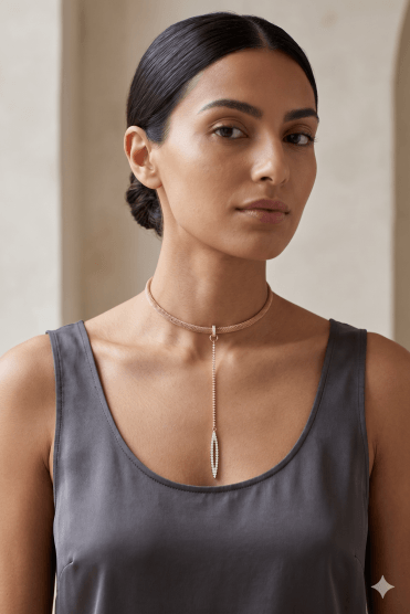 Crystal Mesh Drop Choker
