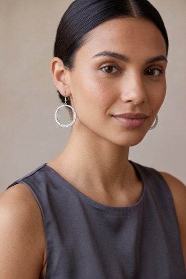 Crystal Spark Hoop Earring