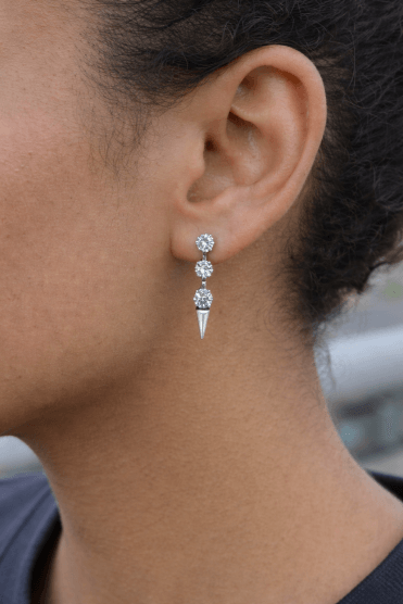 Crystal Spike Trio Rhodium Drops