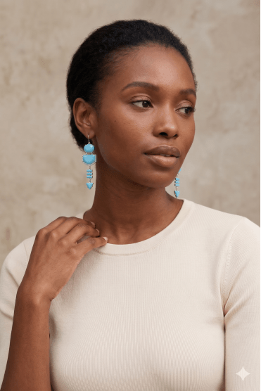 Crystal Stone Fish Hook Drop Earrings